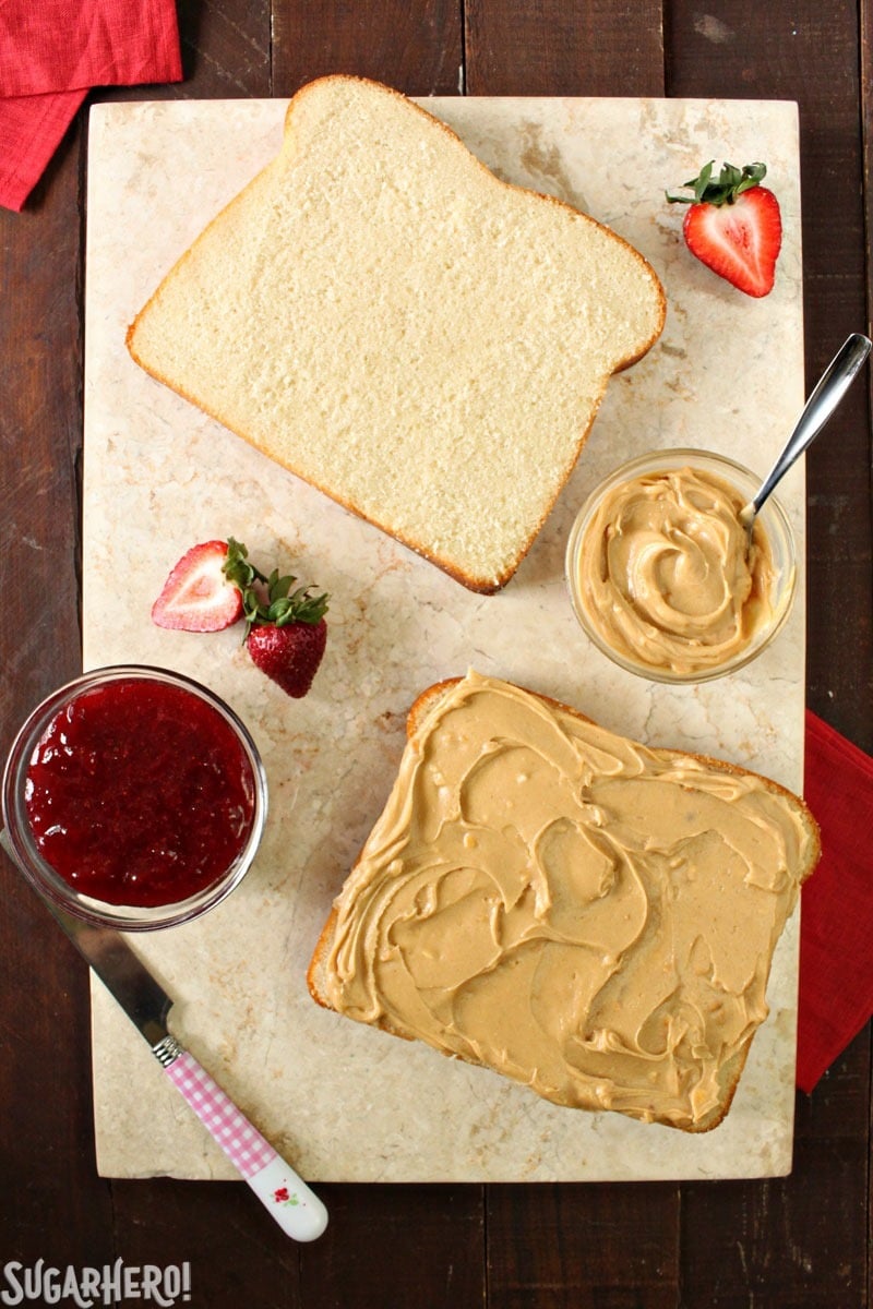 Peanut Butter and Jelly Sandwich Cake | From SugarHero.com