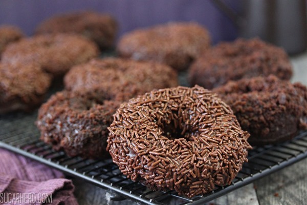Chocolate Blackout Doughnuts | From SugarHero.com