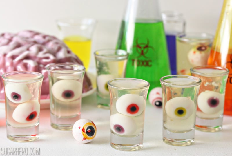 Floating Eyeball Jello Shots | From SugarHero.com