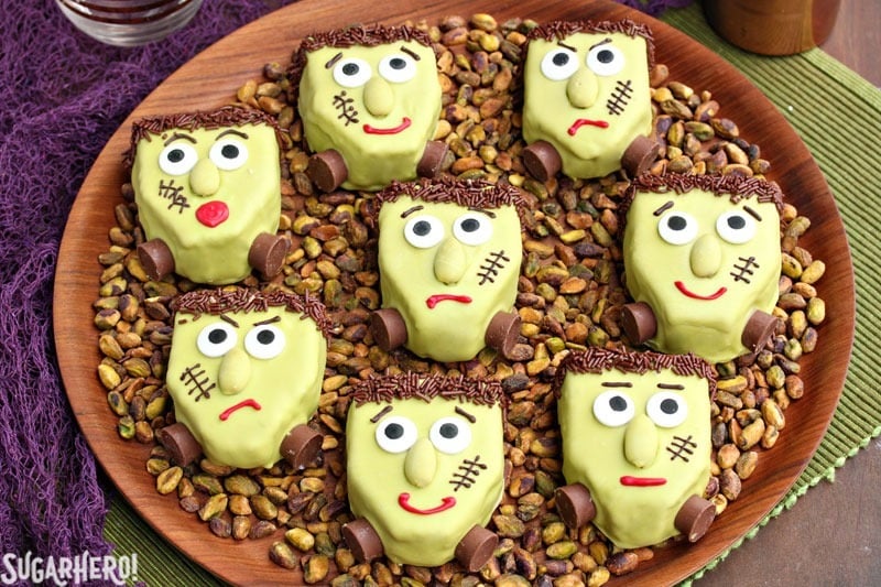 Frankenstein Pistachio Blondies | From SugarHero.com Frankenstein Pistachio Blondies | From SugarHero.com