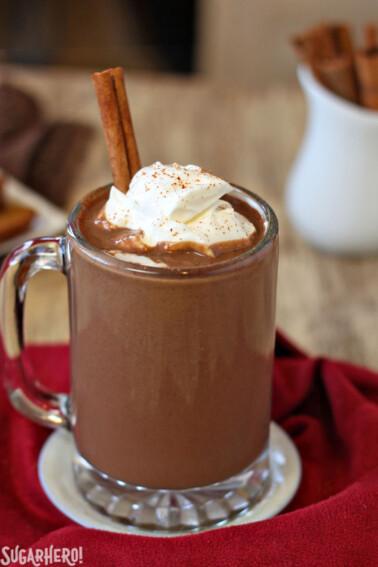 Pumpkin Hot Chocolate | From SugarHero.com