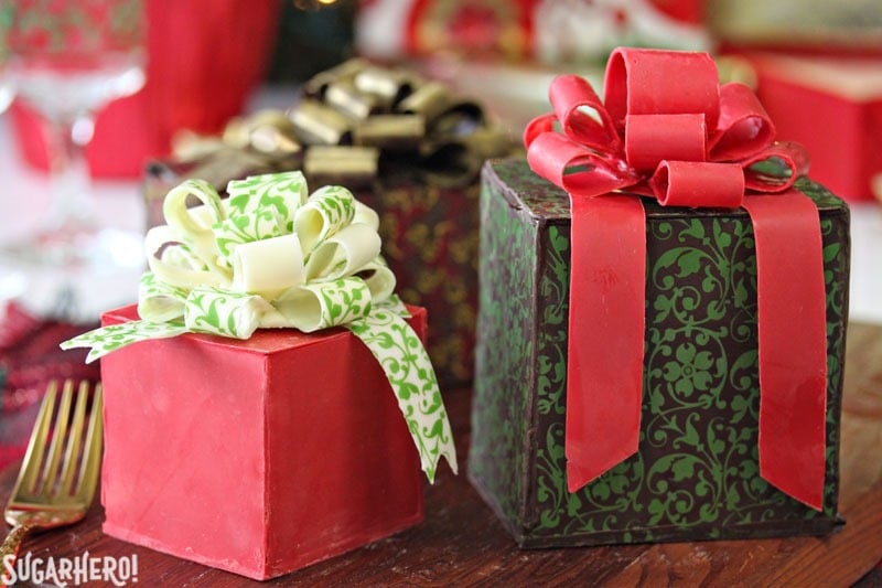Chocolate-Wrapped Present Cakes | From SugarHero.com Chocolate-Wrapped Present Cakes | From SugarHero.com