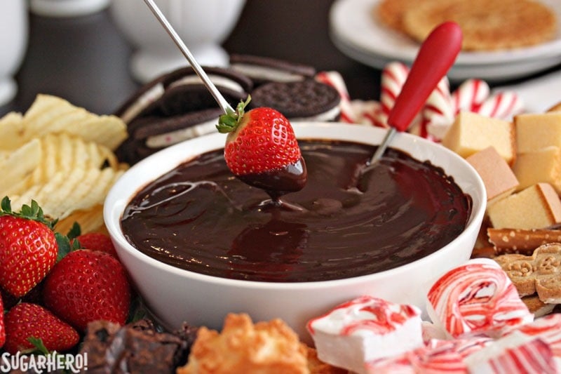 Double Chocolate Fondue | From SugarHero.com Double Chocolate Fondue | From SugarHero.com