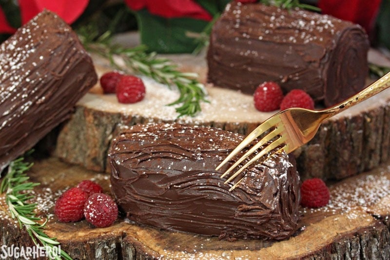 Mini No-Bake Buche de Noel | From SugarHero.com