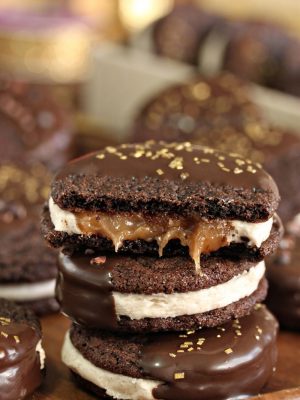 Spicy Chocolate Caramel Sandwich Cookies