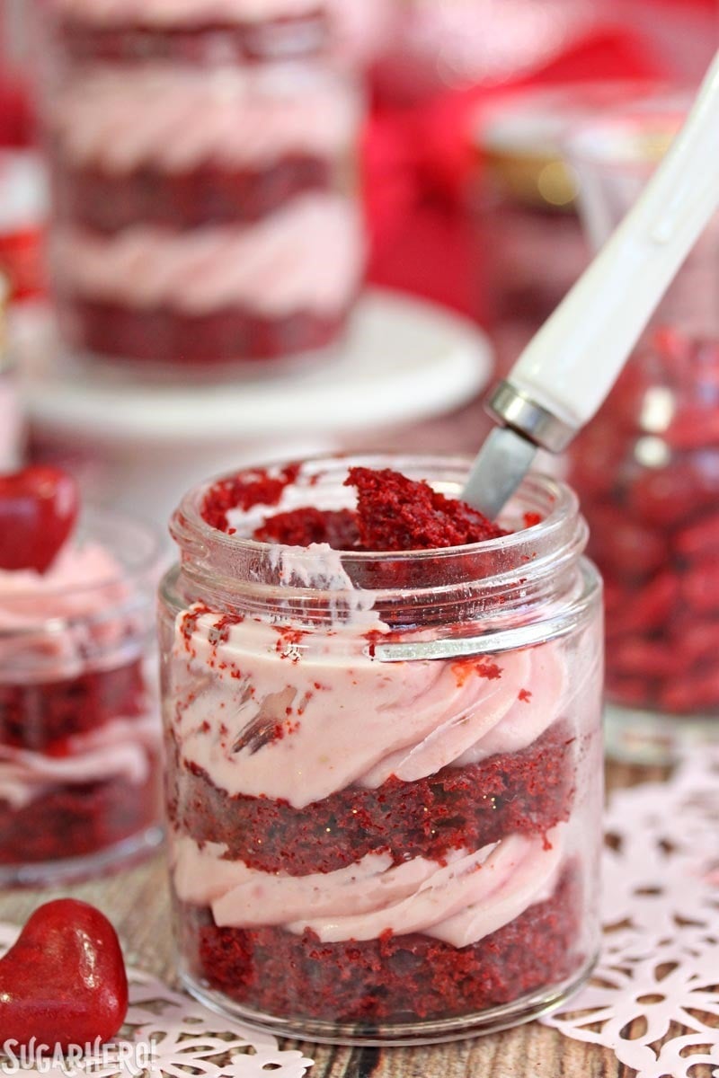 Red Velvet Cake In A Jar | From SugarHero.com