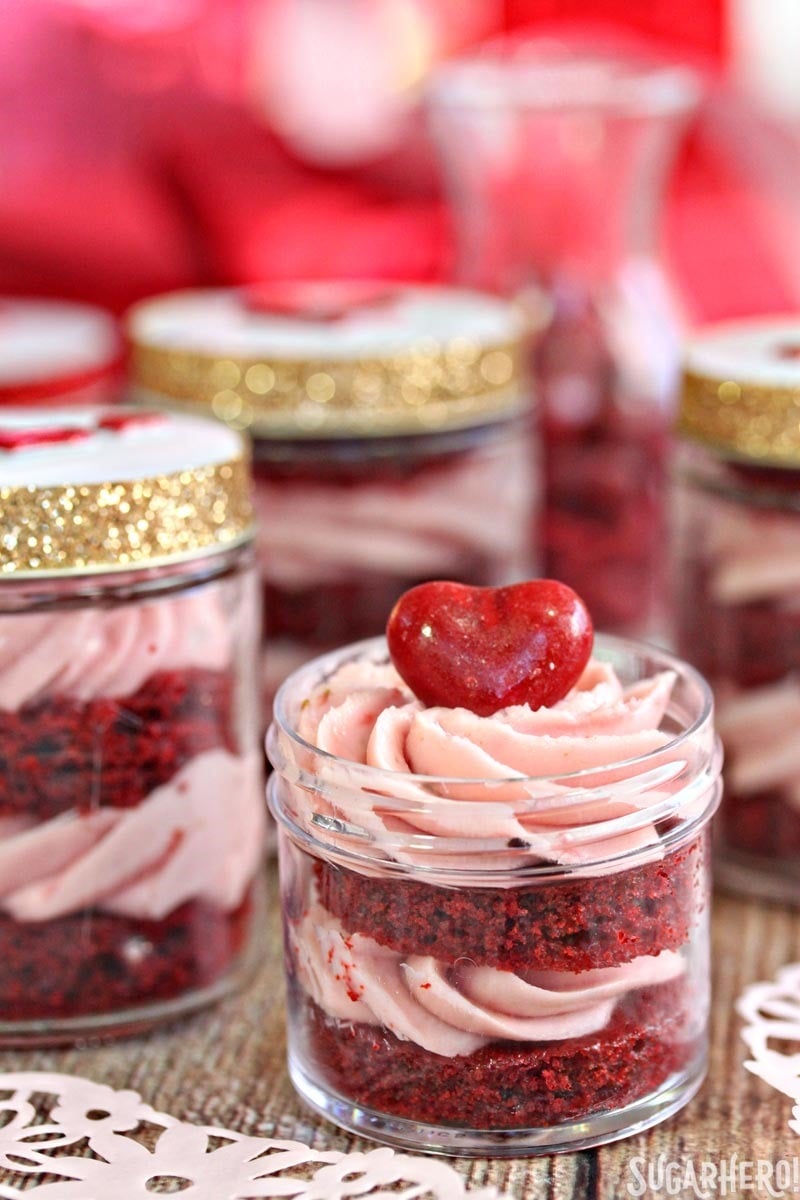 Red Velvet Cake In A Jar | From SugarHero.com