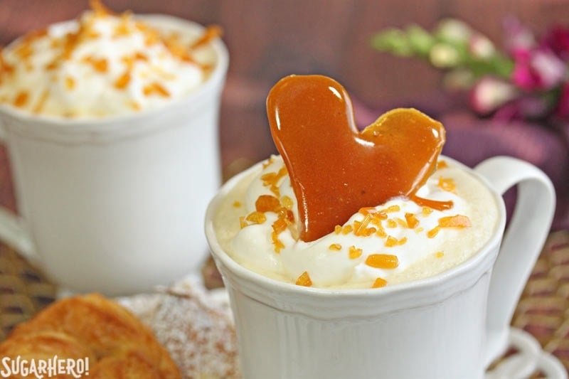Creme Brulee White Hot Chocolate | From SugarHero.com