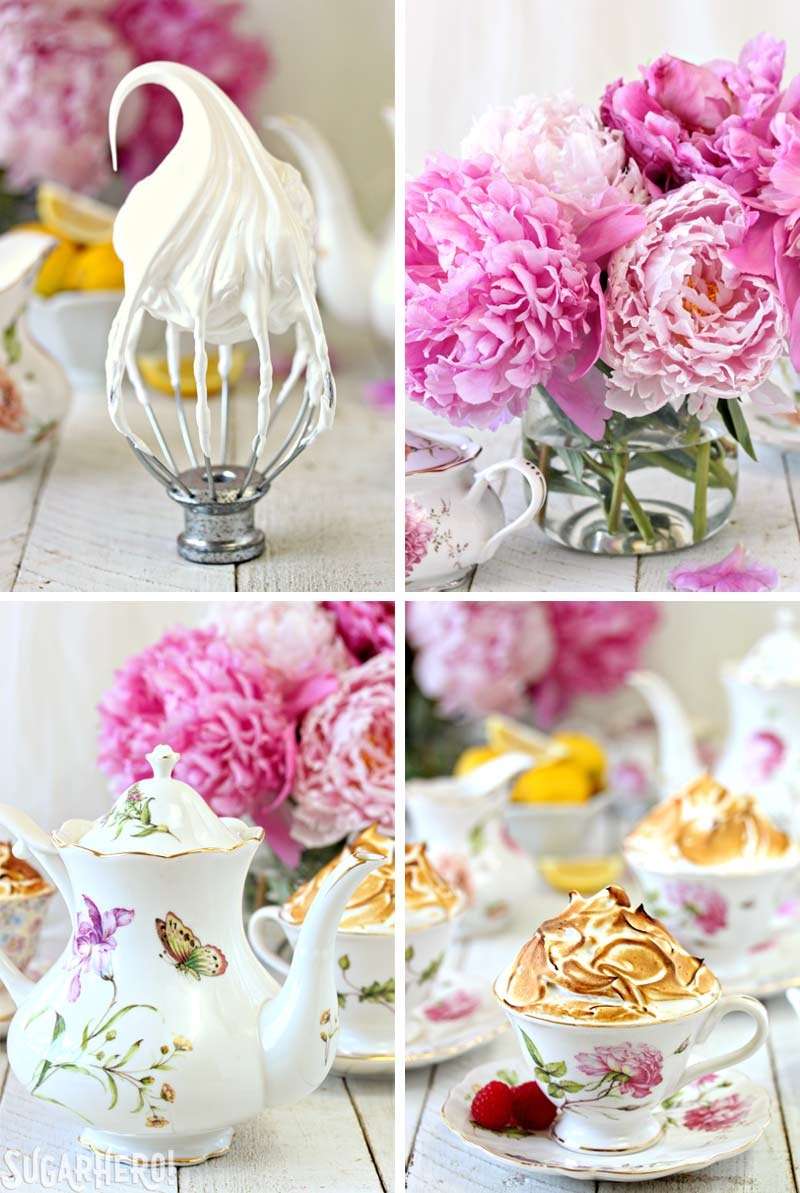 Lemon Meringue Teacup Cakes | From SugarHero.com