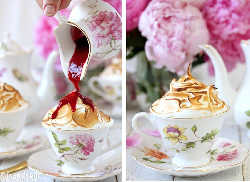 Lemon Meringue Teacup Cakes | From SugarHero.com