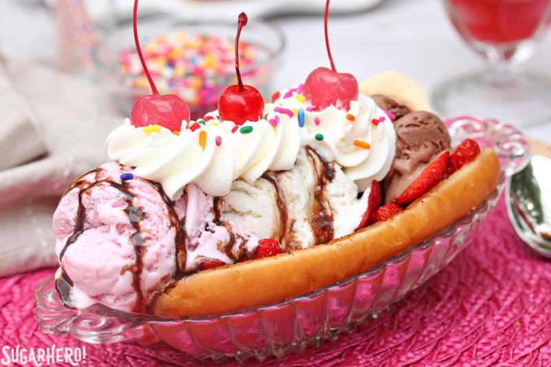 Doughnut Ice Cream Sundaes | From SugarHero.com