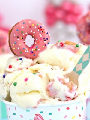 Doughnut Funfetti Ice Cream | From SugarHero.com