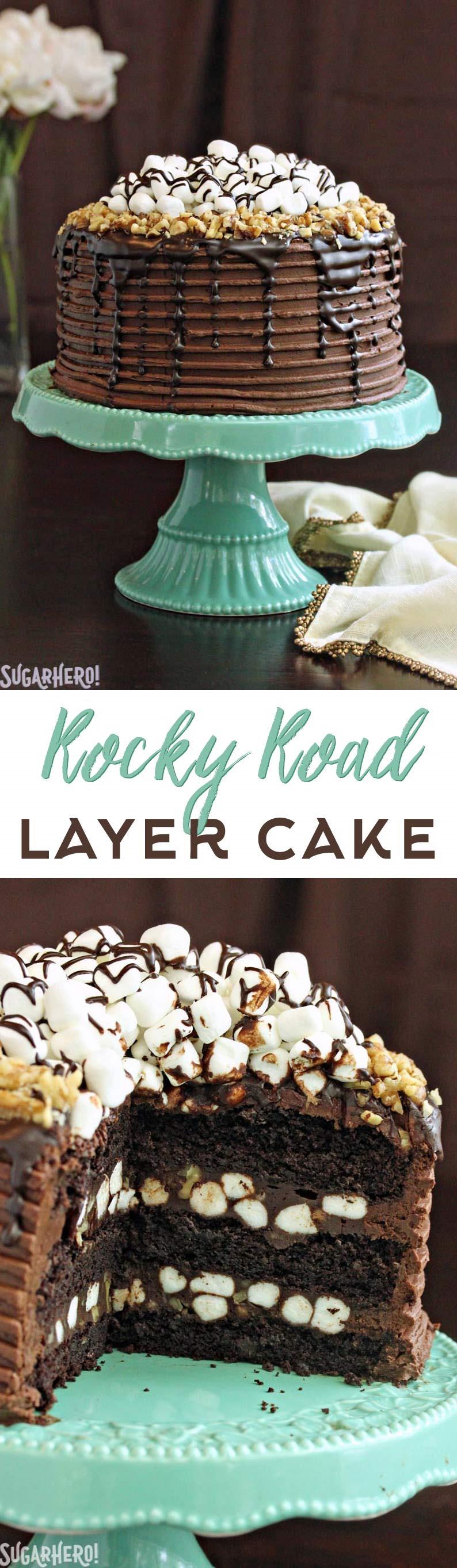 Rocky Road Layer Cake | From SugarHero.com