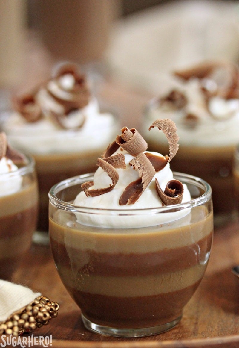 Layered Coffee Panna Cotta | From SugarHero.com