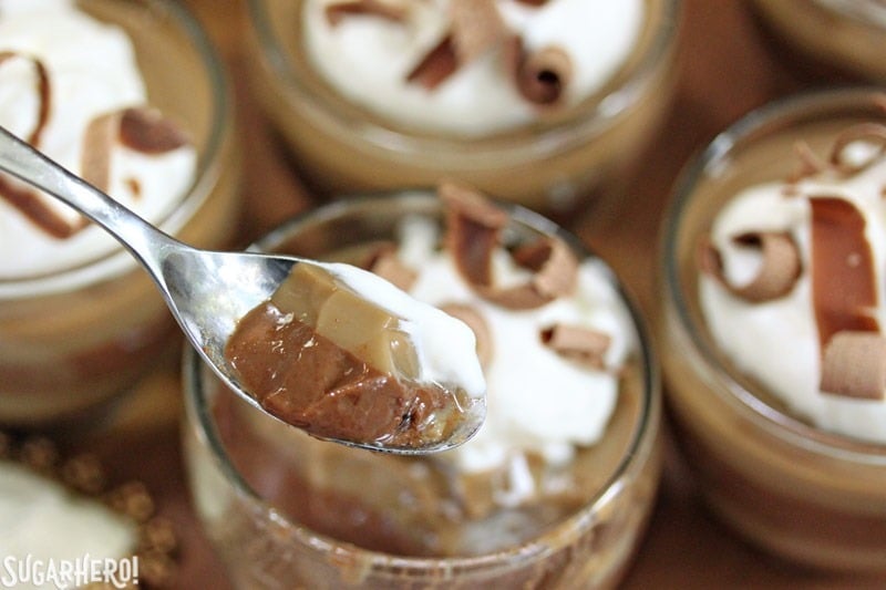 Layered Coffee Panna Cotta | From SugarHero.com