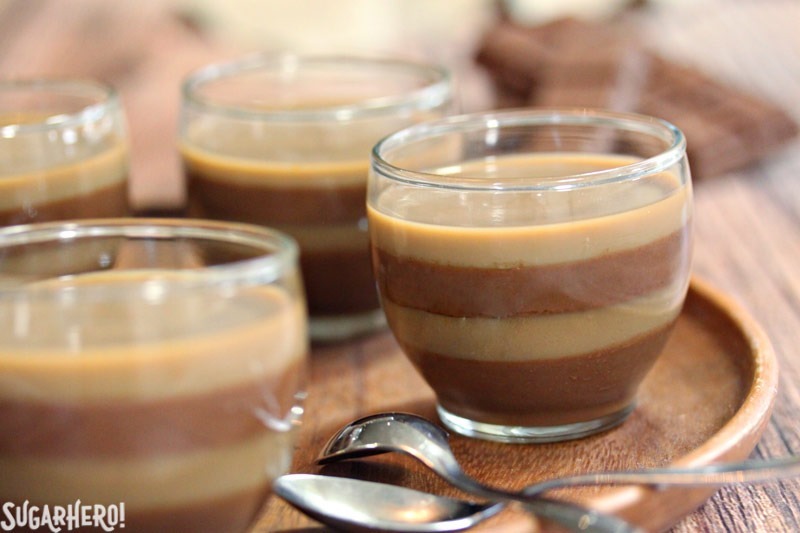 Layered Coffee Panna Cotta | From SugarHero.com