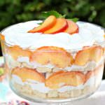 Peaches and Cream Trifle | From SugarHero.com