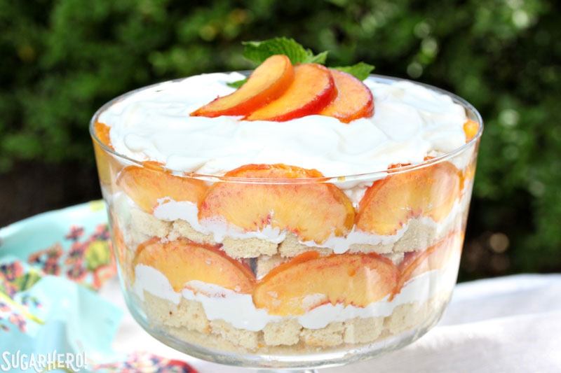 Peaches and Cream Trifle | From SugarHero.com Peaches and Cream Trifle | From SugarHero.com