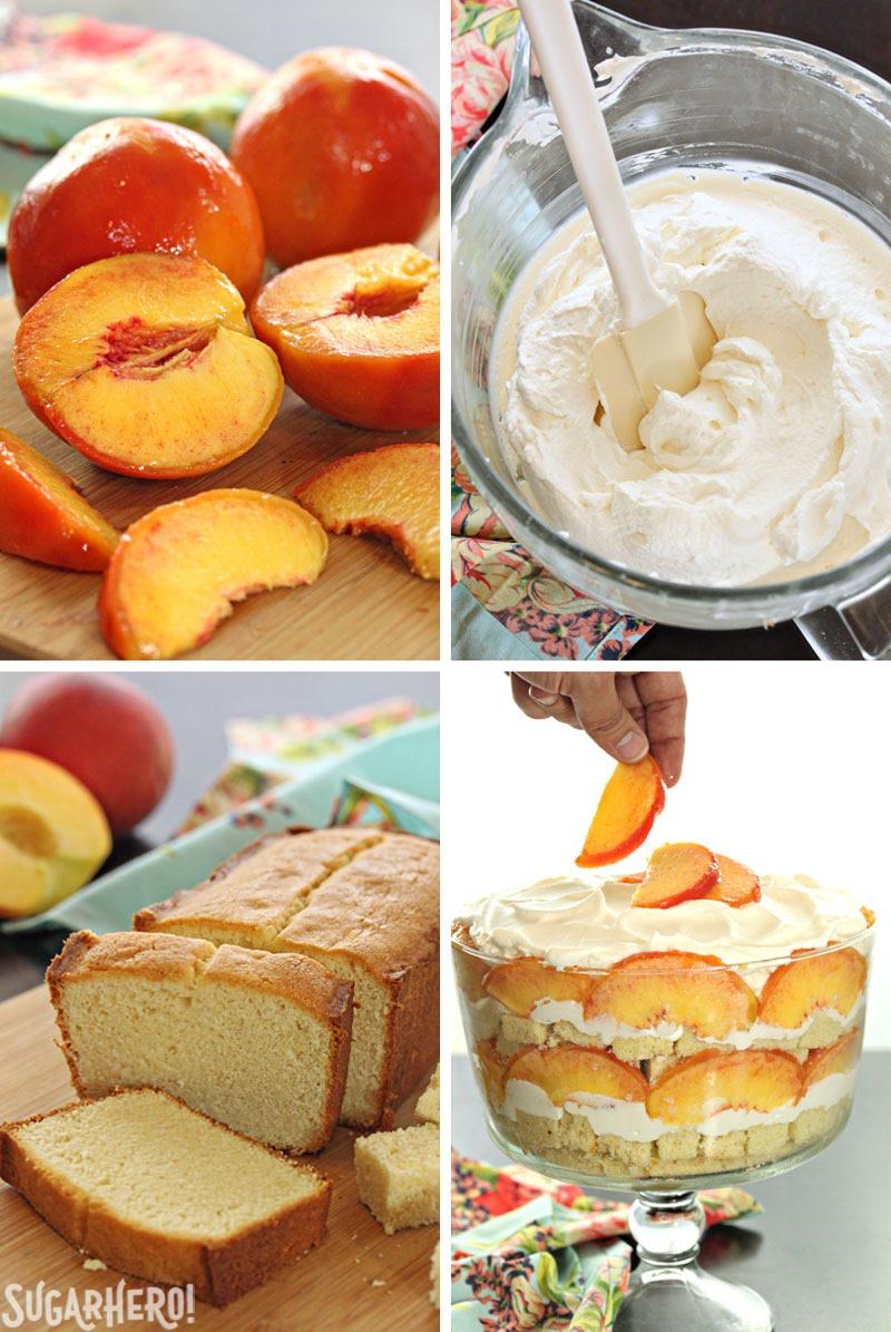 Peaches and Cream Trifle | From SugarHero.com