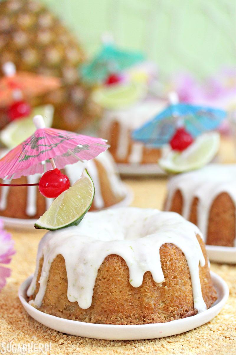 Mai Tai Bundt Cakes | From SugarHero.com