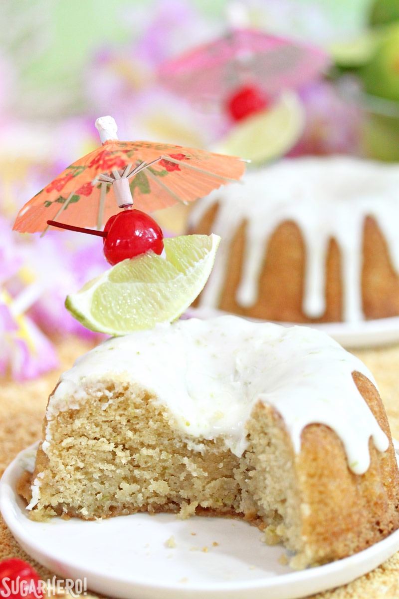 Mai Tai Bundt Cakes - Homemade Rum Cakes with Almond and Lime | From SugarHero.com Mai Tai Bundt Cakes | From SugarHero.com