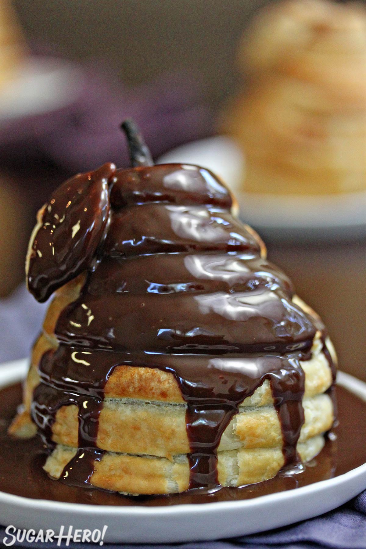 Puff Pastry-Wrapped Pears with Chocolate Espresso Sauce | From SugarHero.com Puff Pastry-Wrapped Pears with Chocolate Espresso Sauce | From SugarHero.com