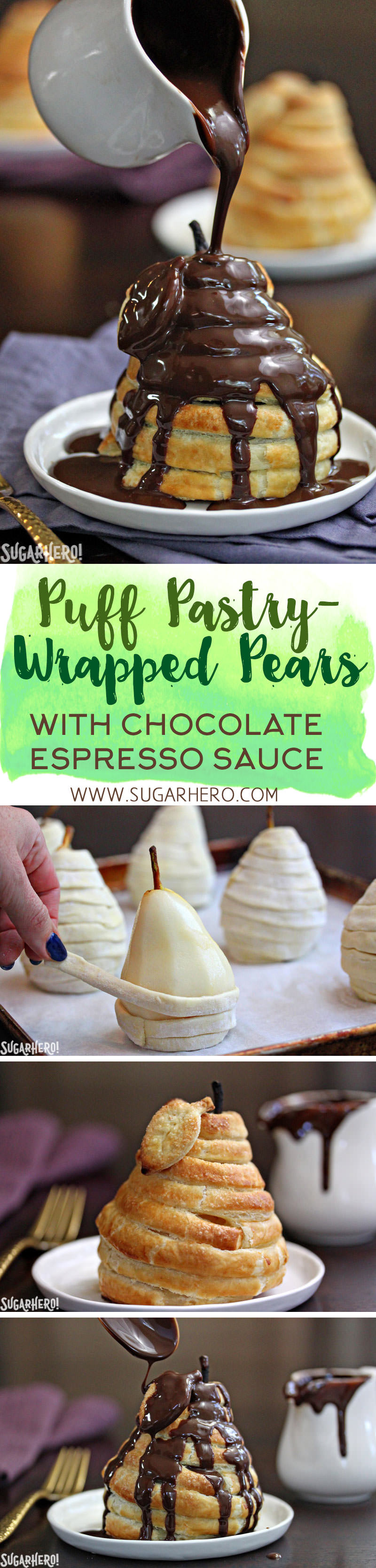 Puff Pastry-Wrapped Pears | From SugarHero.com