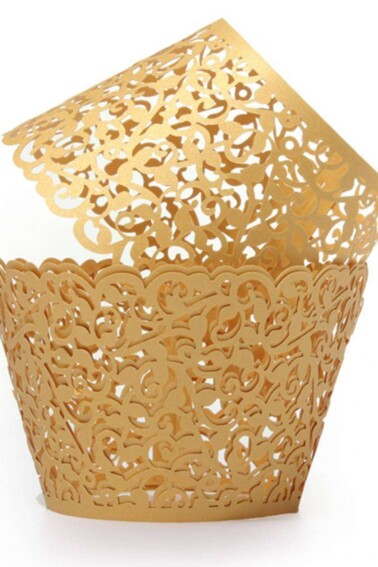 Gold Filigree Cupcake Wrappers