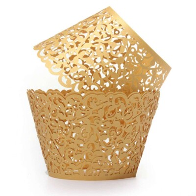 Gold Filigree Cupcake Wrappers