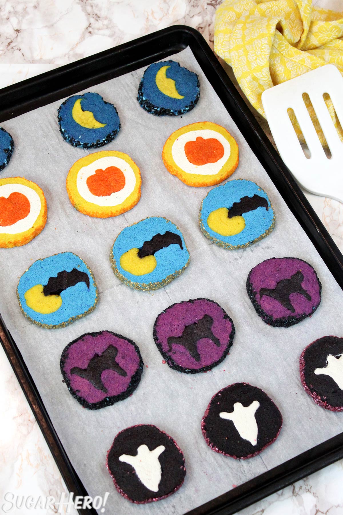 Slice and Bake Halloween Cookies | From SugarHero.com