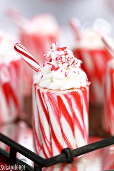 Close up of a Candy Cane Cup.