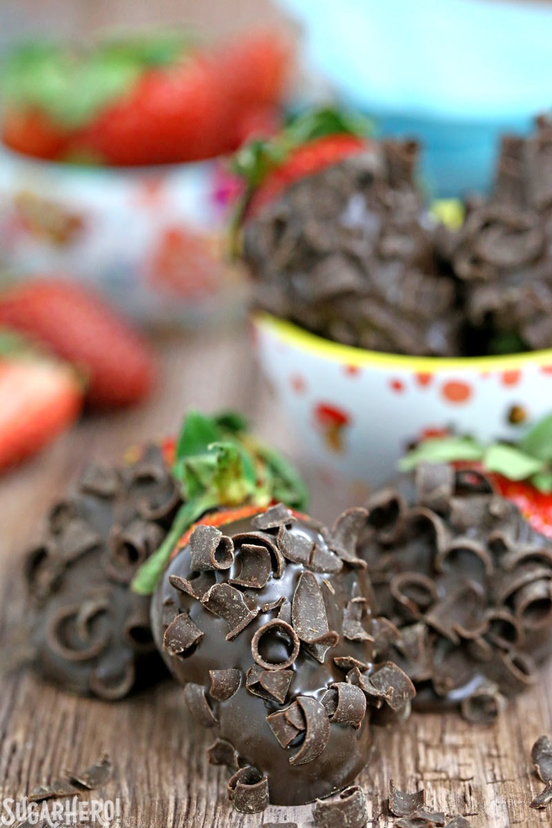 Chocolate-Covered Strawberries 5 Ways - 5 easy tricks to making gorgeous chocolate-dipped strawberries! | From SugarHero.com