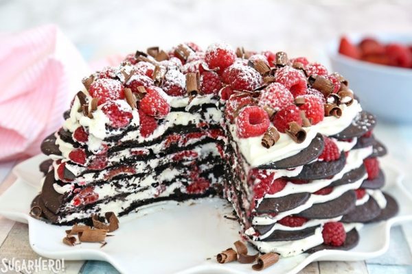 No Egg Raspberry Cake Chocolate Raspberry No-Bake Cake - SugarHero
