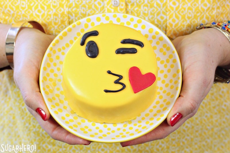 Emoji Cakes - mini chocolate cakes with emoji designs! | From SugarHero.com
