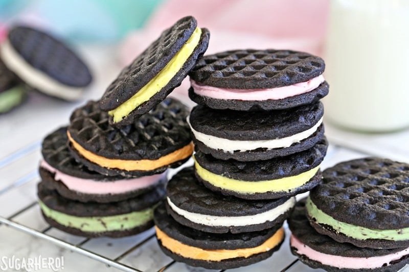 Gourmet Homemade Oreos - with different flavors of cream filling! | From SugarHero.com