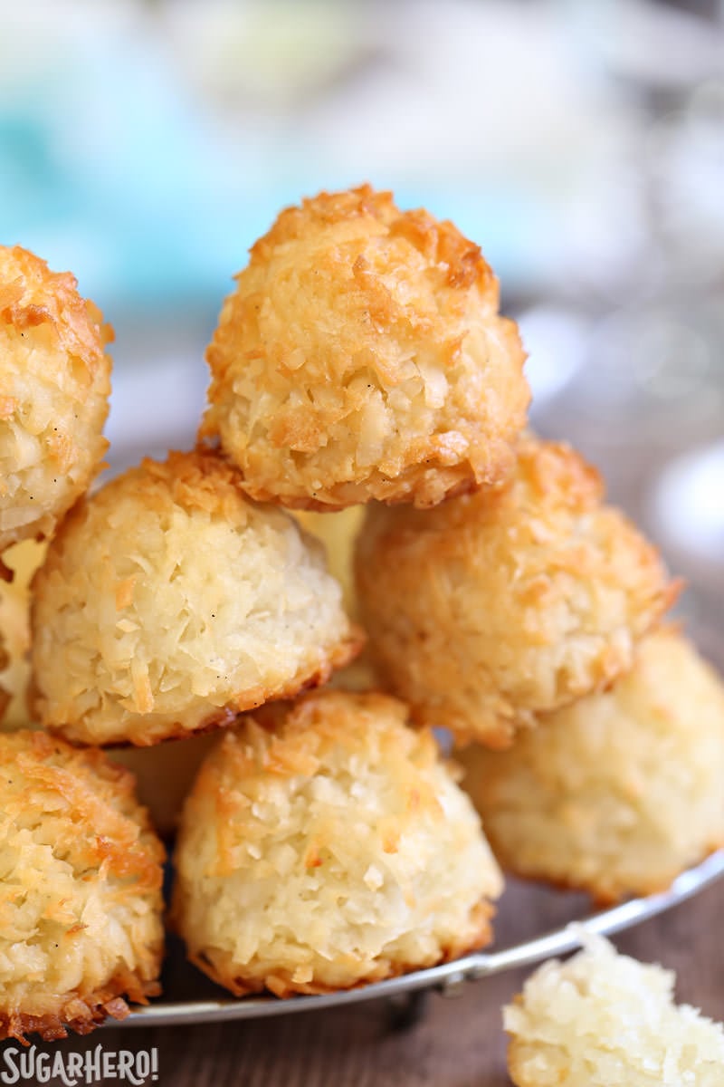 Coconut Macaroons - gluten-free coconut cookies made with just a handful of common ingredients! | From SugarHero.com