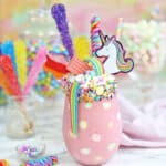 Close up of a Unicorn Milkshake.