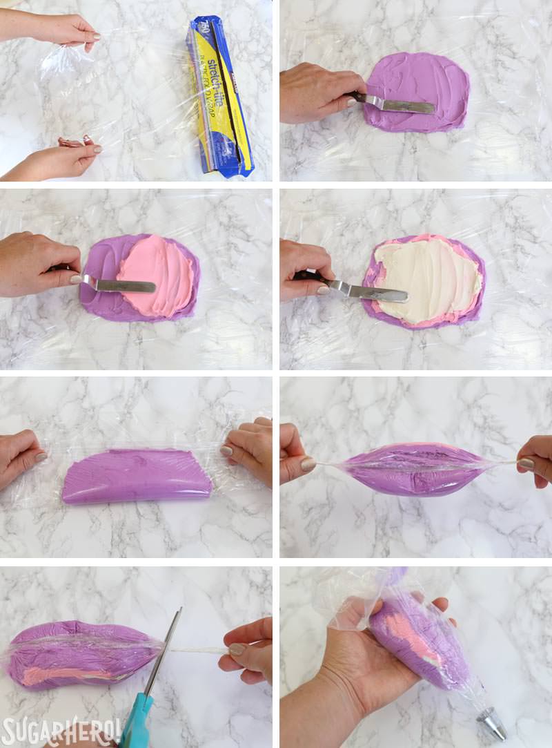 How to fill a piping bag with multiple colors | From SugarHero.com