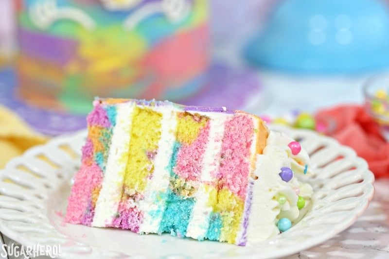 Unicorn Cakes - colorful miniature unicorn cakes from SugarHero.com