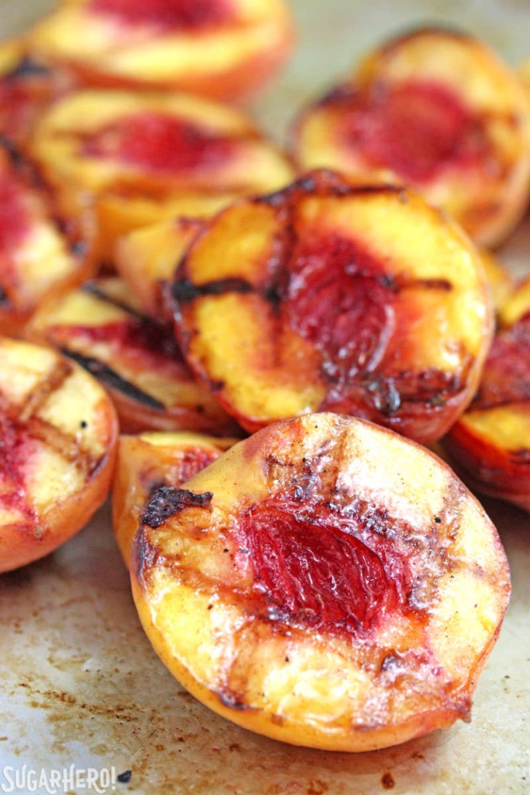 Grilled Pound Cake and Peaches SugarHero