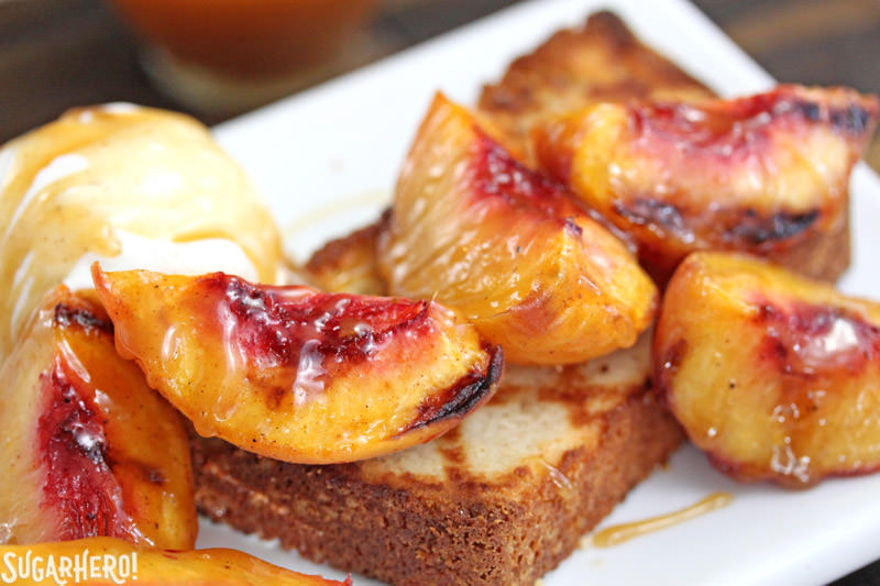 Grilled Pound Cake and Peaches SugarHero