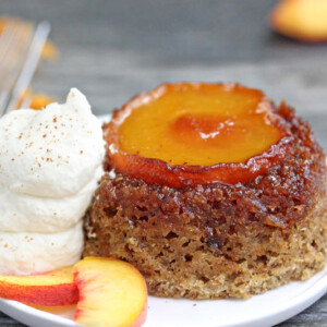 Peach Upside-Down Cakes | From SugarHero.com
