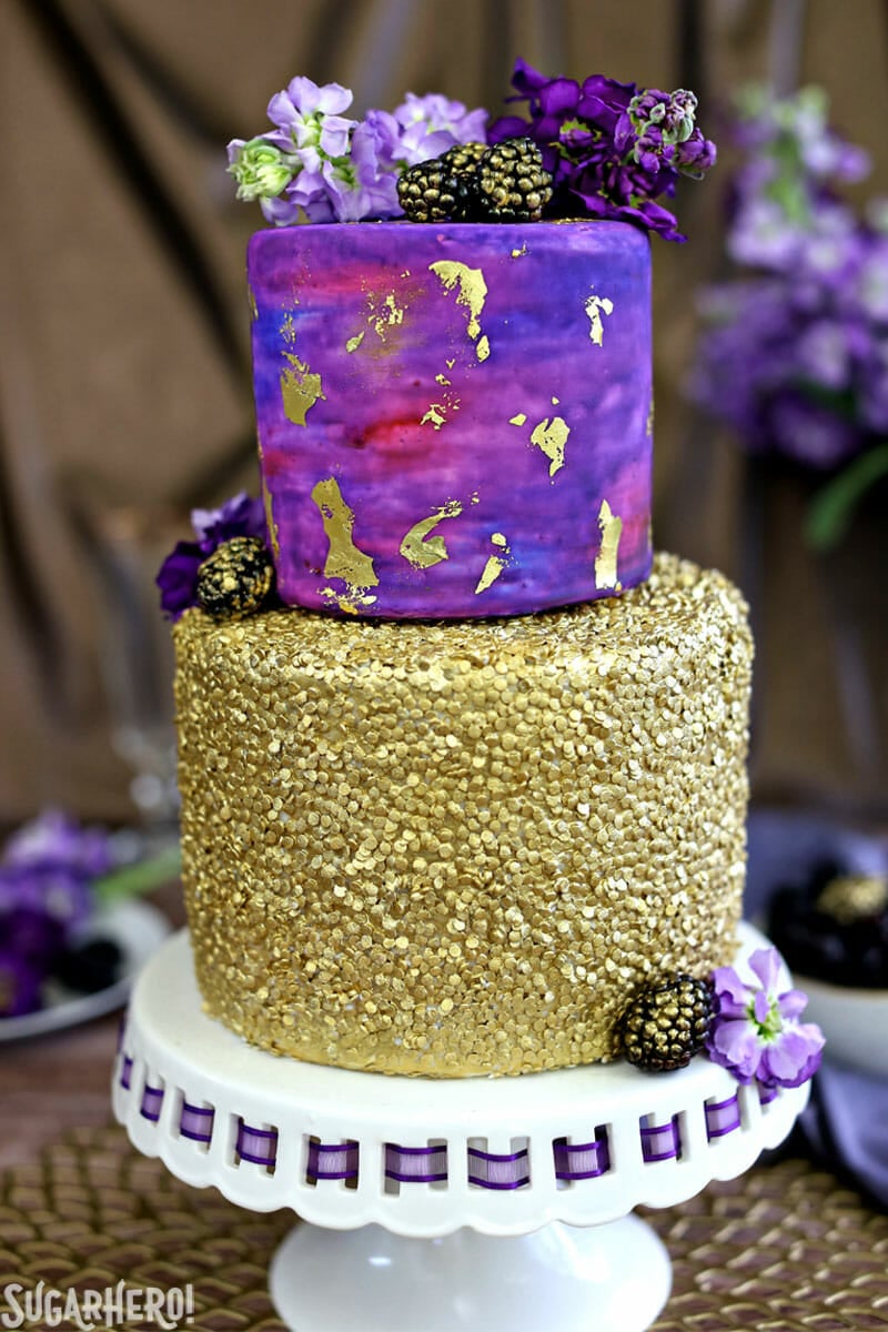 Ultimate Ombre Gold Leaf Cake