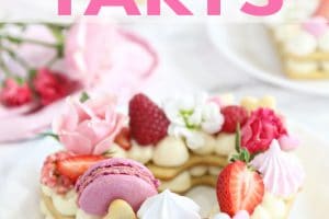 Pinterest collage showing trendy cream tarts with text overlay.