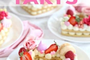 Pinterest collage showing trendy cream tarts with text overlay.