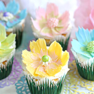Easy Chocolate Flower Cupcakes | From SugarHero.com