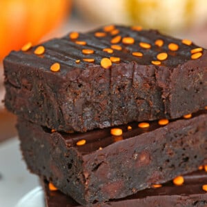 2-Ingredient Pumpkin Brownies | From SugarHero.com