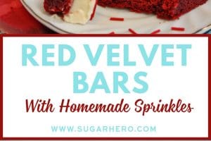 2 photo collage of Red Velvet Bars with text overlay for Pinterest.