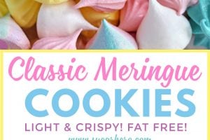 Meringue Cookie collage for Pinterest with text overlay.