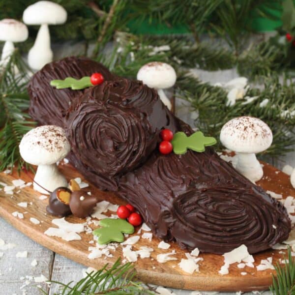 Peanut Butter Cup Yule Log SugarHero
